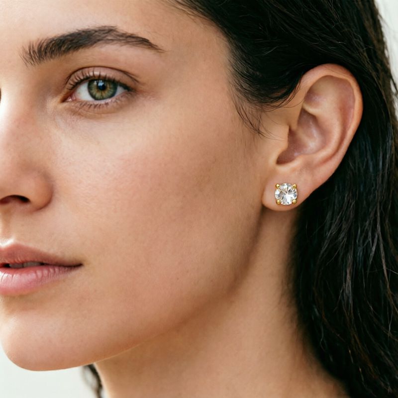 7mm Cubic Zirconia Stainless Steel Studs