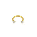 Cubic Zirconia | Stainless Steel Circular Barbell Ring 18G Gauge