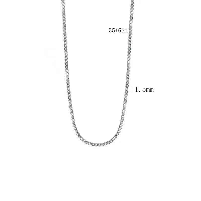 Petite Tennis Choker in Sterling Silver