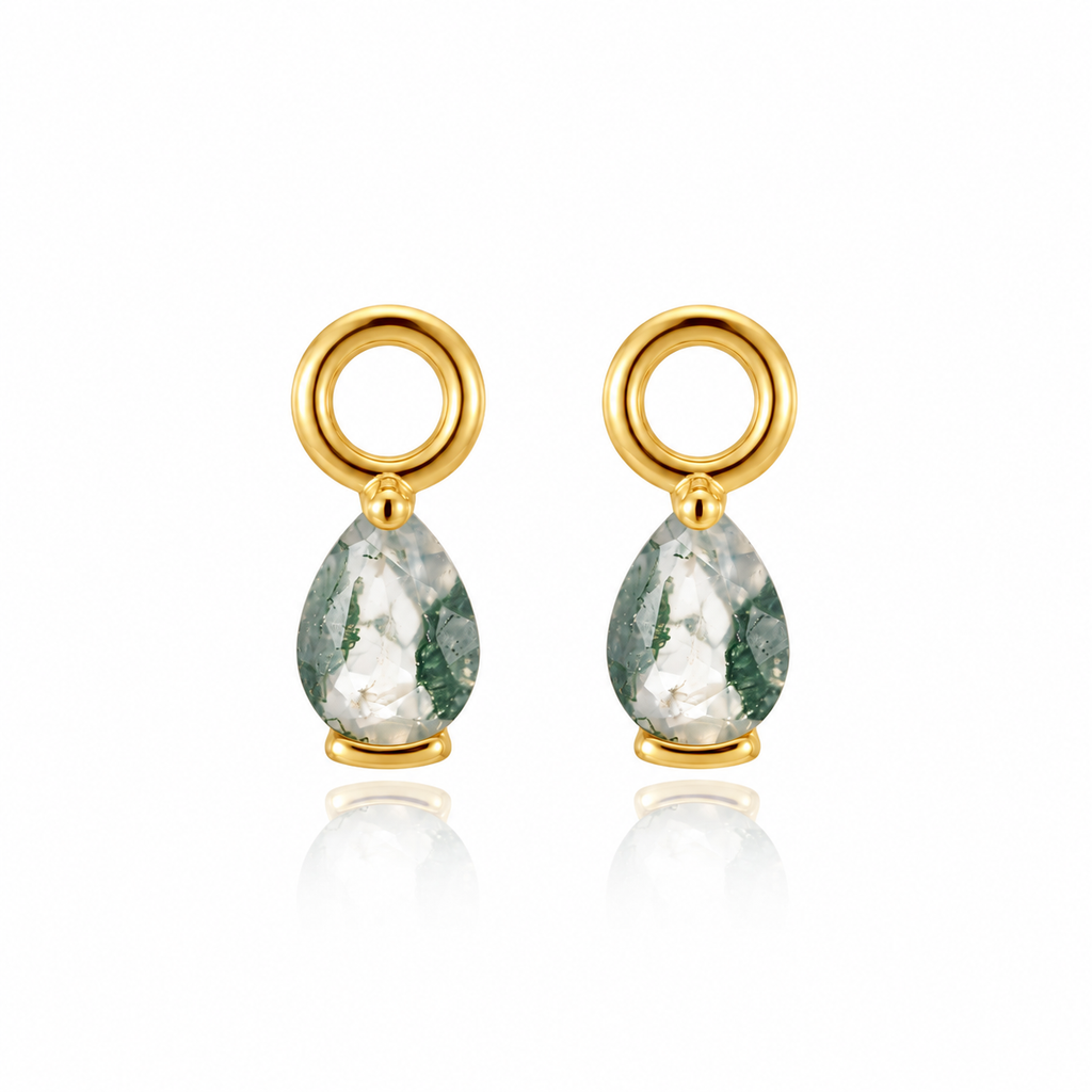 Moss Agate | Sterling Silver Earring Charms
