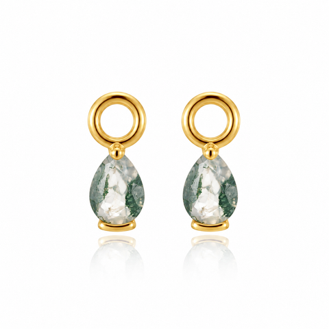 Moss Agate | Sterling Silver Earring Charms