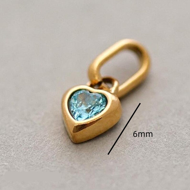 Birthstone Heart Charms