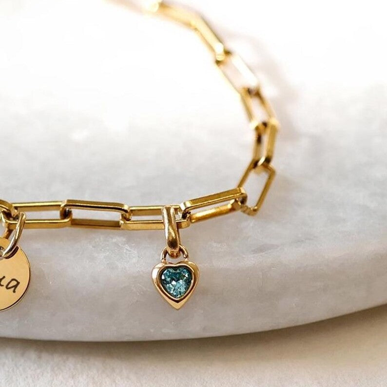 Birthstone Heart Charms