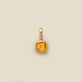 Square Birthstone Necklace Charm