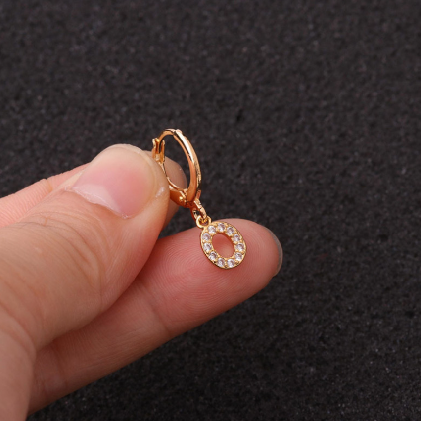 Gold Letter Sleeper Earrings