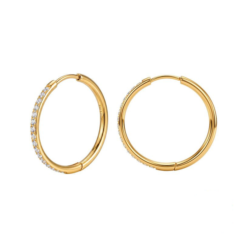 Pavé Large Hoops