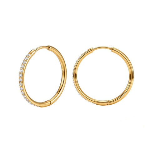 Pavé Large Hoops