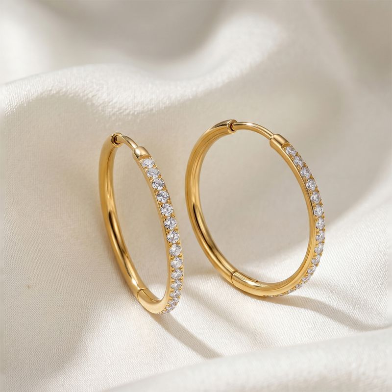 Pavé Large Hoops