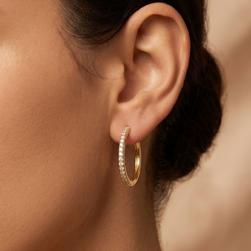 Pavé Large Hoops