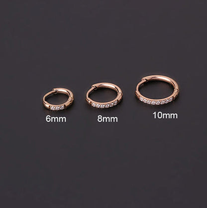 Rose Gold Glitter Stainless Steel Sleepers