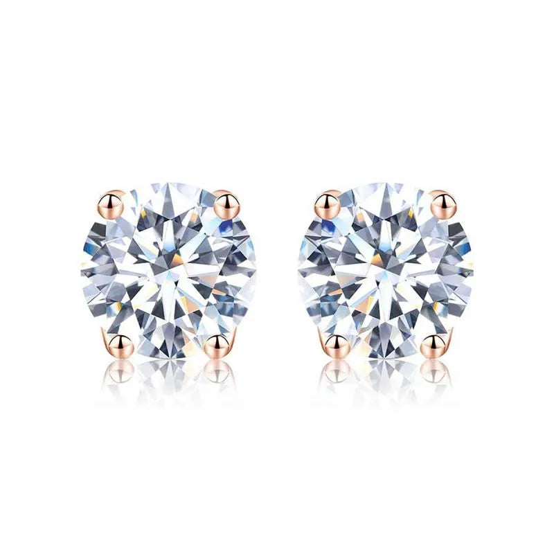 5mm Classic Moissanite Studs in Sterling Silver