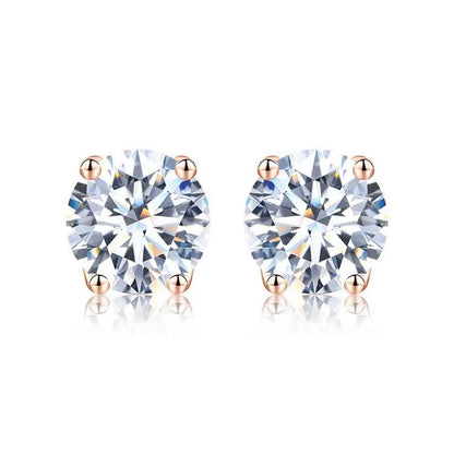 5mm Classic Moissanite Studs in Sterling Silver