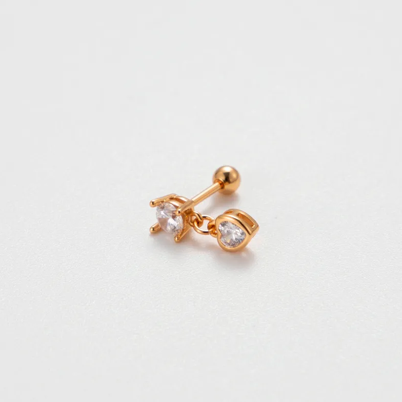 Dangling Heart | Screw Ball Stud