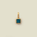 Square Birthstone Necklace Charm