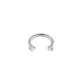 Cubic Zirconia | Stainless Steel Circular Barbell Ring 18G Gauge