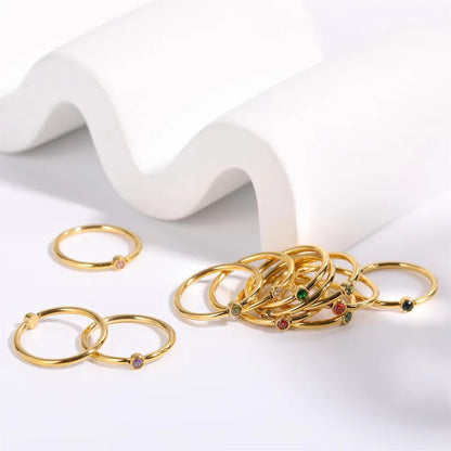 Gold Birthstone Stack Ring