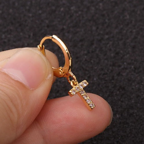 Gold Letter Sleeper Earrings