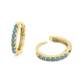 Turquoise Micropavé Huggies (8mm) in Sterling Silver