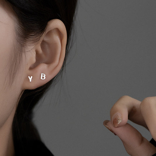Alphabet Stud in Sterling Silver