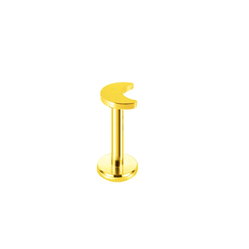 Baby Moon | G23 Titanium Threadless Flat Back Stud 16G Gauge