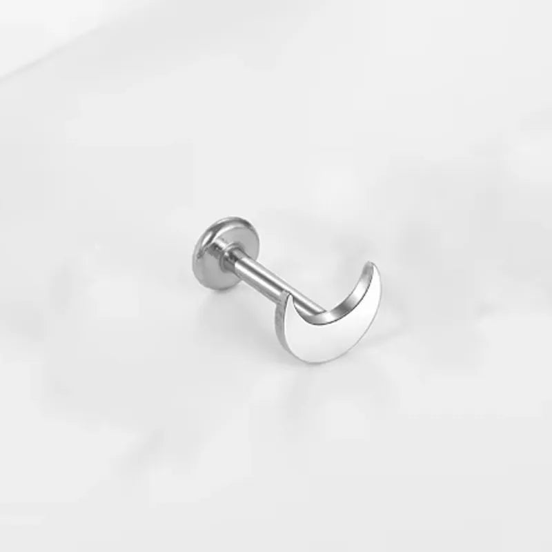Baby Moon | G23 Titanium Threadless Flat Back Stud 16G Gauge