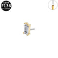 Baguette | G23 Titanium Threadless Flat Back Stud 16G Gauge