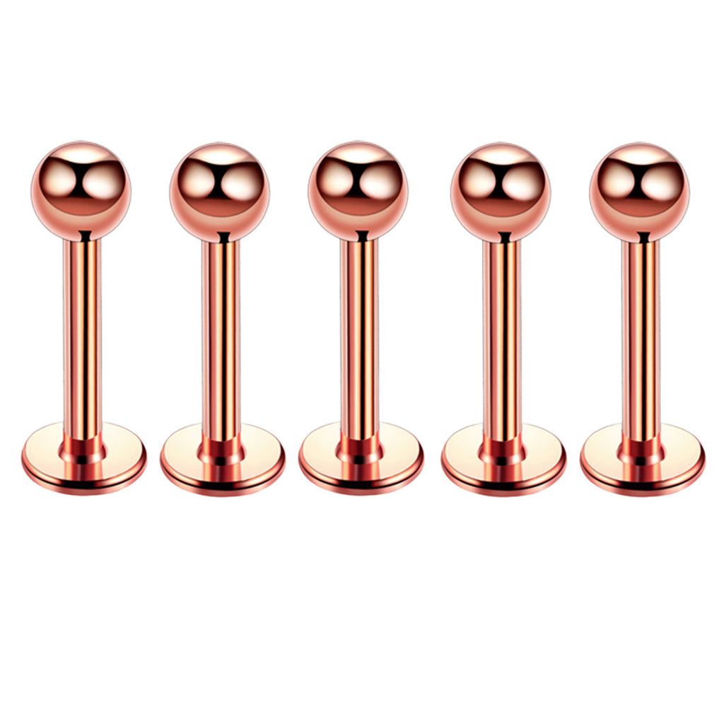 Ball Rose Gold | Stainless Steel Flat Back Stud