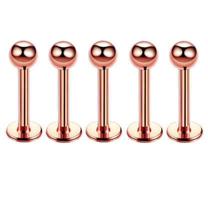 Ball Rose Gold | Stainless Steel Flat Back Stud