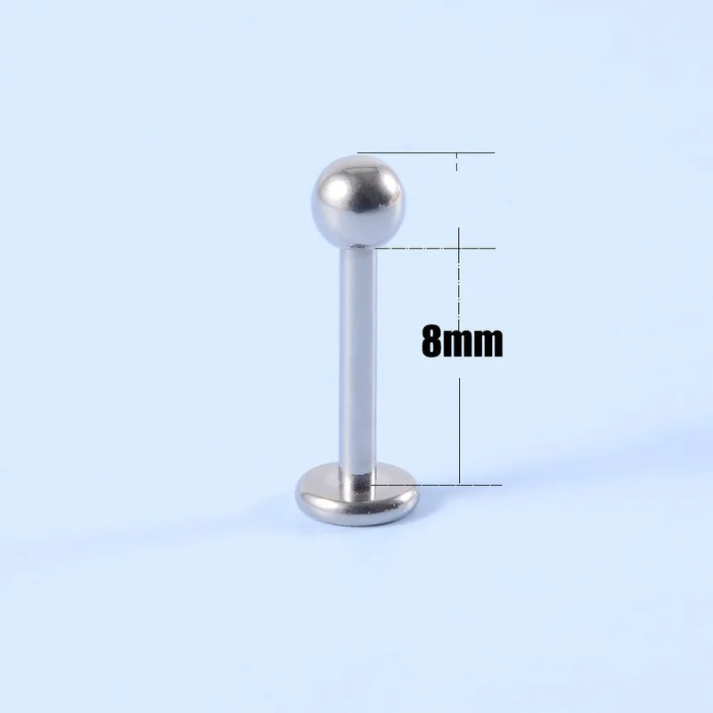 Ball Silver | Stainless Steel Flat Back Stud 16G Gauge
