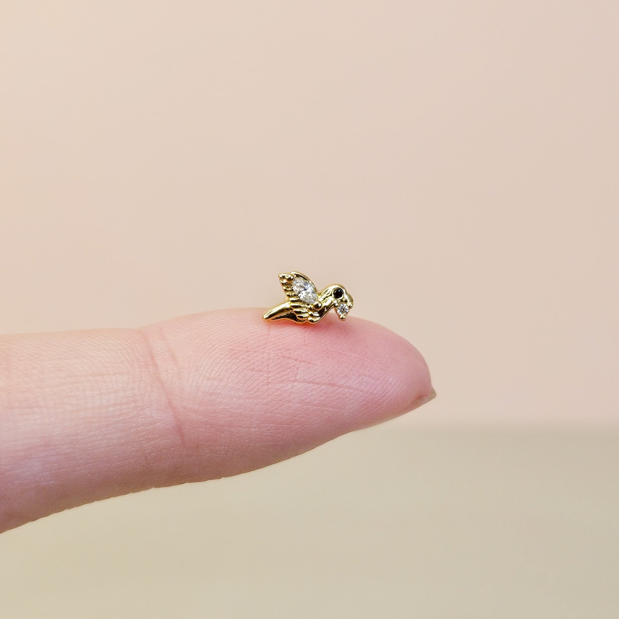 Birdy | G23 Titanium Threadless Flat Back Stud 16G Gauge