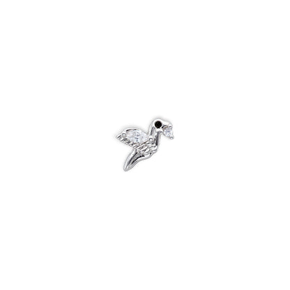 Birdy Silver | G23 Titanium Threadless Flat Back Stud