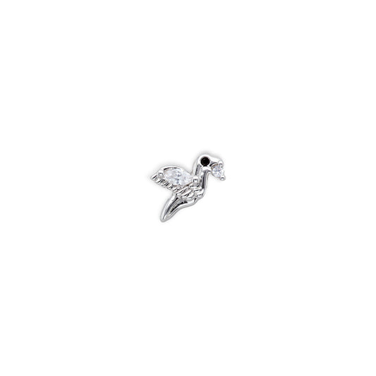 Birdy Silver | G23 Titanium Threadless Flat Back Stud