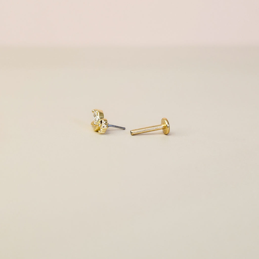 Birdy | G23 Titanium Threadless Flat Back Stud 16G Gauge