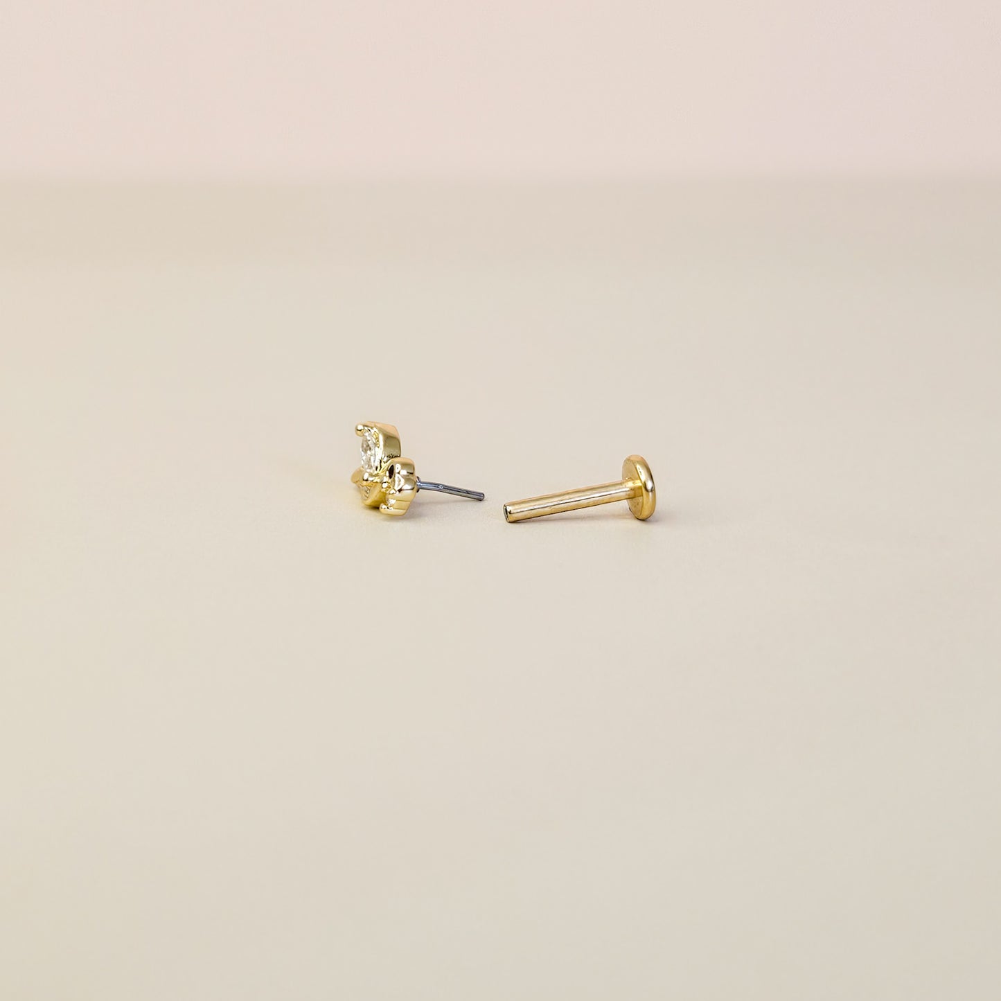 Birdy Gold | G23 Titanium Threadless Flat Back Stud