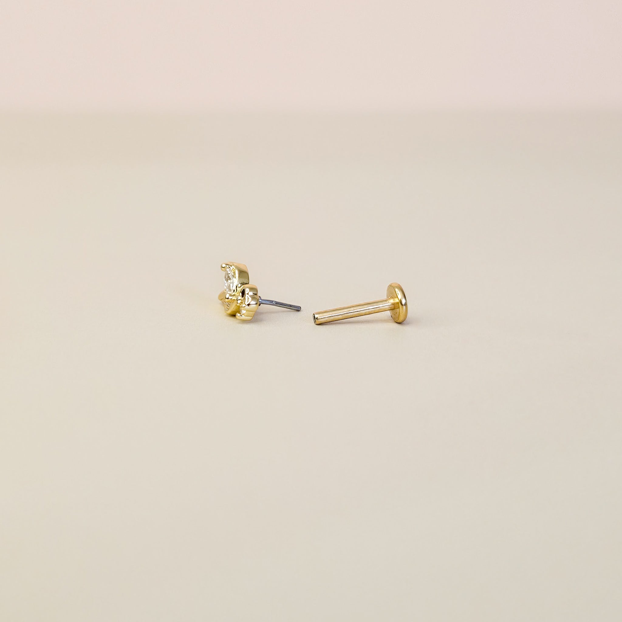 Birdy | G23 Titanium Threadless Flat Back Stud 16G Gauge