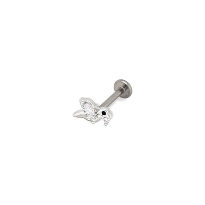 Birdy Silver | G23 Titanium Threadless Flat Back Stud