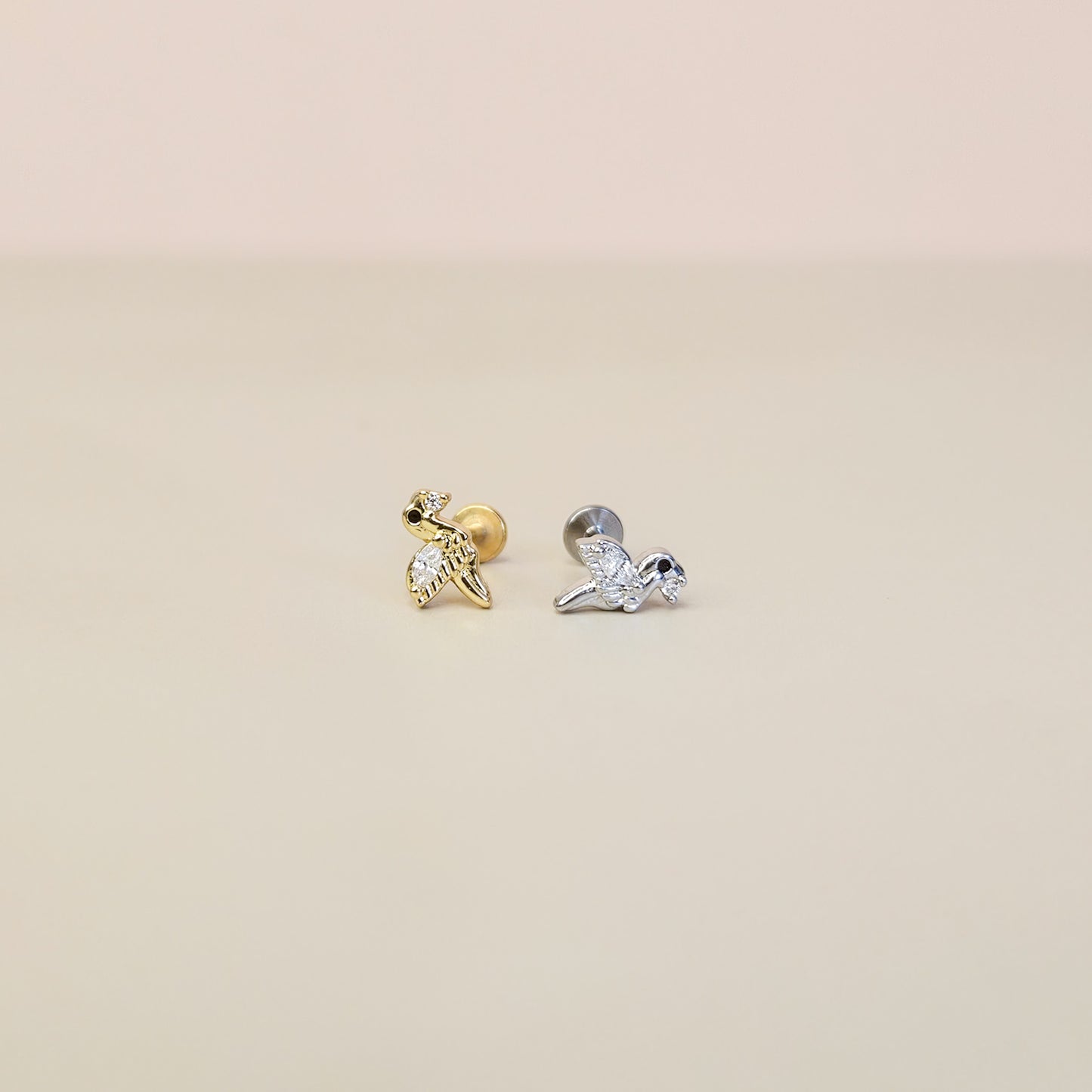 Birdy Gold | G23 Titanium Threadless Flat Back Stud