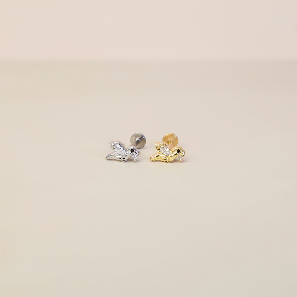 Birdy | G23 Titanium Threadless Flat Back Stud 16G Gauge