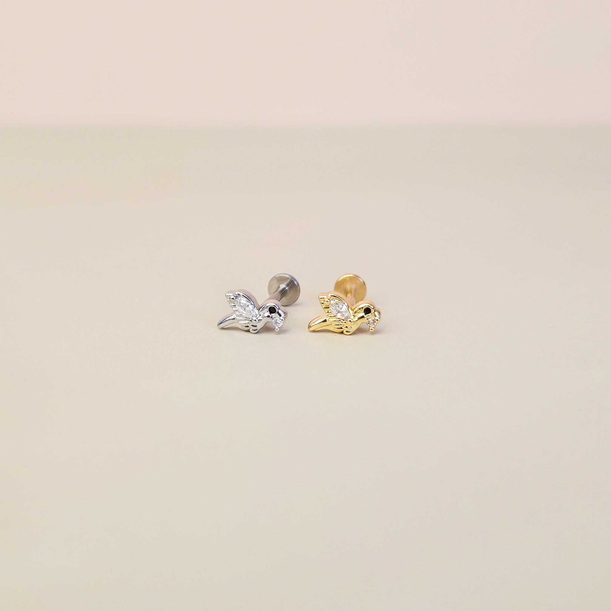 Birdy | G23 Titanium Threadless Flat Back Stud 16G Gauge