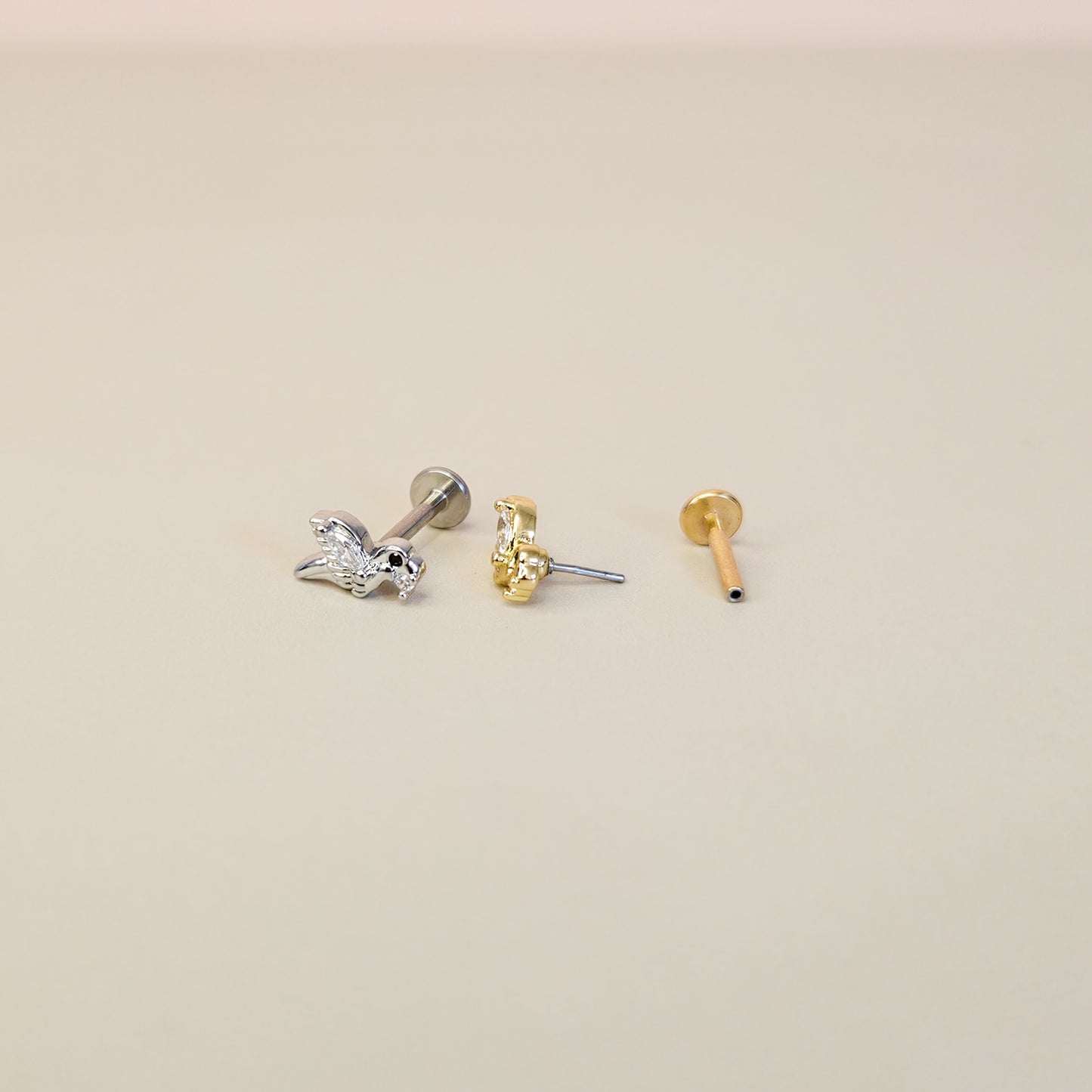 Birdy Gold | G23 Titanium Threadless Flat Back Stud