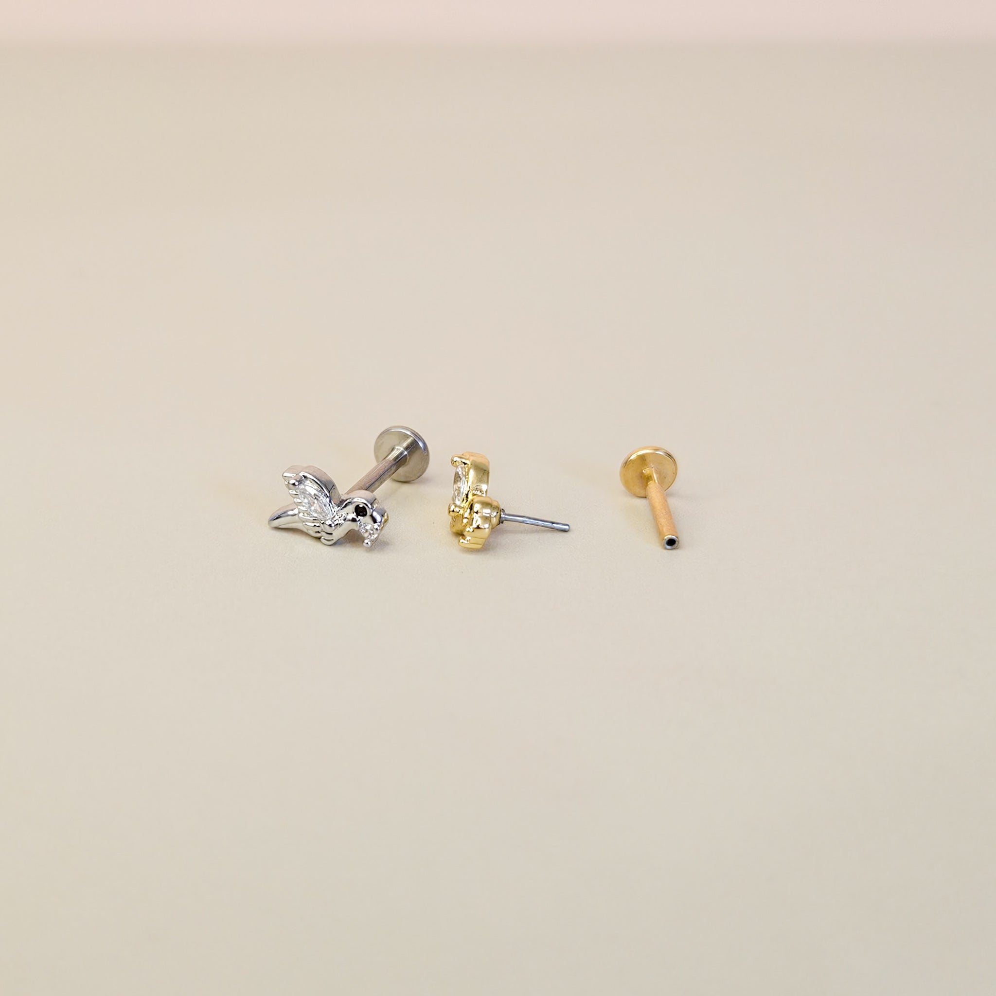 Birdy | G23 Titanium Threadless Flat Back Stud 16G Gauge