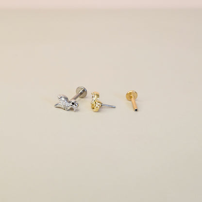 Birdy Gold | G23 Titanium Threadless Flat Back Stud