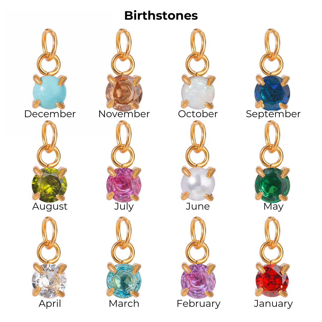 Gold Birthstone Mama Engraved Necklace