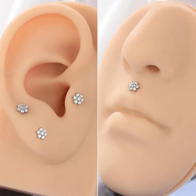 Bloom | G23 Titanium Threadless Flat Back Stud 16G Gauge