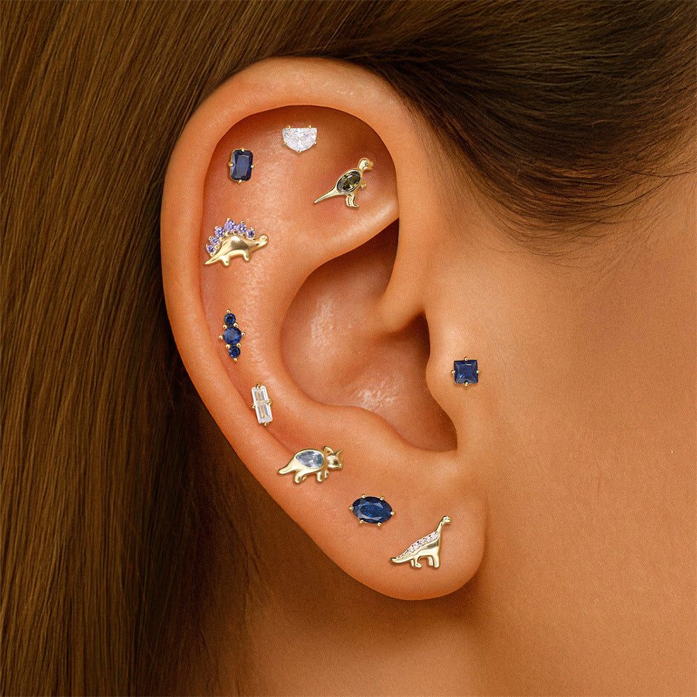 Half Moon | Sterling Silver Flat Back Stud 16G Gauge