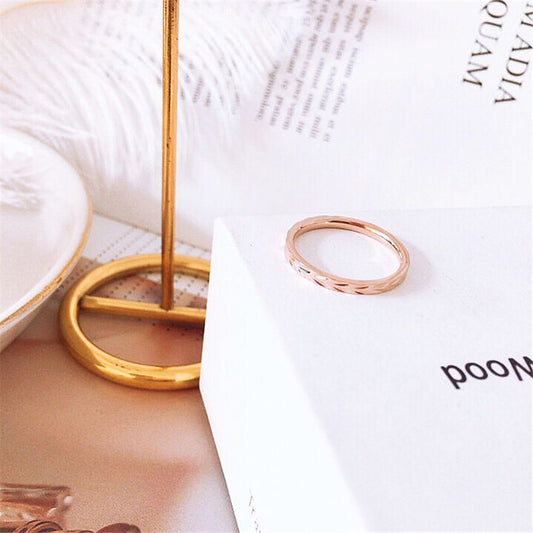 Carve Rose Gold Stack Ring