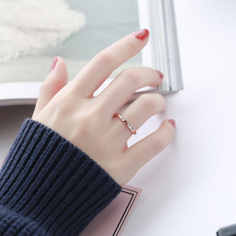 Carve Rose Gold Stack Ring