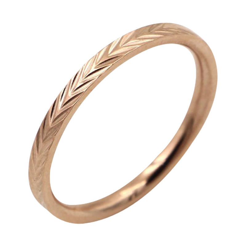 Carve Rose Gold Stack Ring