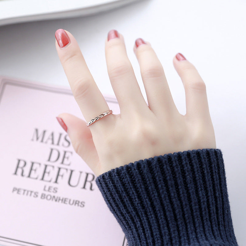 Carve Rose Gold Stack Ring