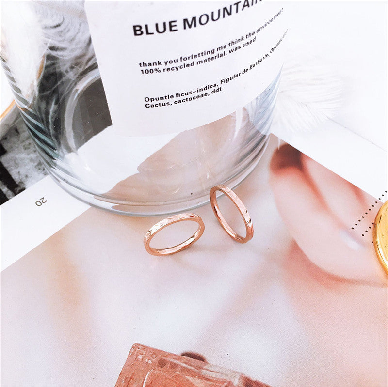 Carve Rose Gold Stack Ring